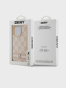 DKNY Stražnja maska ​​s kariranim uzorkom i prugama od PU kože za iPhone 14 Pro, ružičasta DKNY