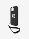 DKNY PU kožna stražnja maska ​​s logotipom i remenčićem za iPhone 14 crna DKNY