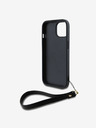 DKNY PU kožna stražnja maska ​​s logotipom i remenčićem za iPhone 14 crna DKNY