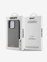DKNY PU kožna srebrna metalna stražnja maska ​​Magsafe s logotipom za iPhone 14 Pro siva DKNY