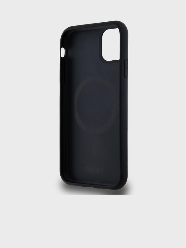 DKNY PU kožna ponovljena šara s logotipom Magsafe stražnja maska ​​za iPhone 11 crna DKNY