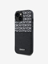 DKNY PU kožna stražnja maska ​​s džepom za karticu s ponavljajućim uzorkom za iPhone 15 crna DKNY