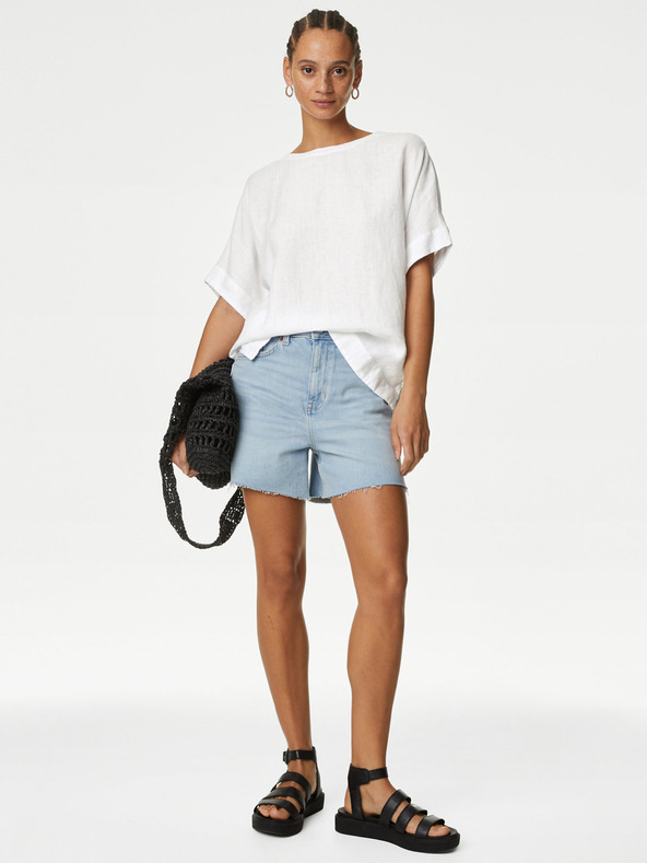 Marks & Spencer Marks & Spencer bijela ženska lanena bluza