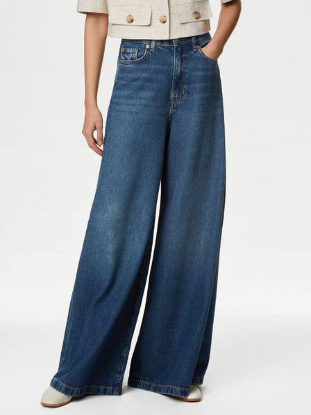 Marks & Spencer Marks & Spencer tamnoplave ženske traperice širokog kroja