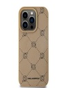 Karl Lagerfeld PU Karl Heads Pattern Magsafe stražnja maska ​​za iPhone 15 Pro Max Beige Karl Lagerfeld