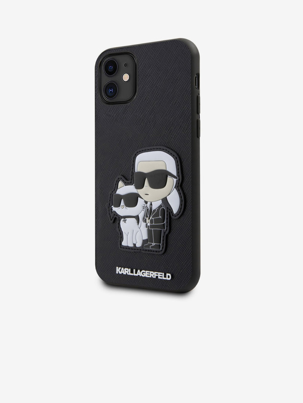 Karl Lagerfeld PU Saffiano Karl and Choupette NFT stražnja maska ​​za iPhone 11 crna Karl Lagerfeld