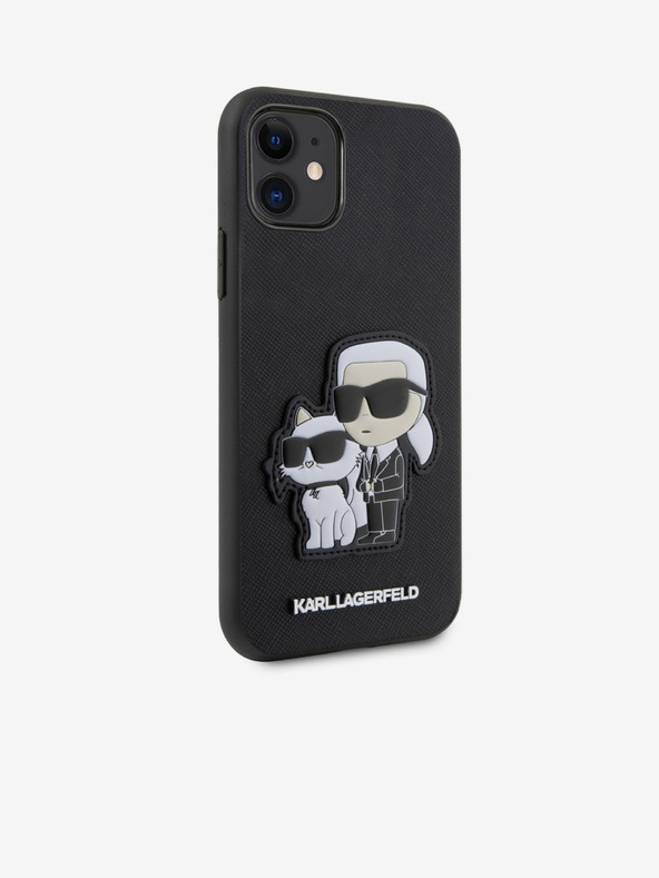 Karl Lagerfeld PU Saffiano Karl and Choupette NFT stražnja maska ​​za iPhone 11 crna Karl Lagerfeld
