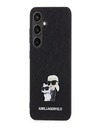 Karl Lagerfeld PU Saffiano Metal Karl and Choupette stražnja maska ​​za Samsung Galaxy S24 Black Karl Lagerfeld
