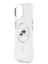 Karl Lagerfeld Karl Lagerfeld IML K&CH Heads metalni okvir MagSafe stražnja maska ​​za iPhone 15 prozirna