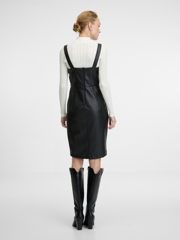 Orsay Crna ženska haljina do koljena ORSAY