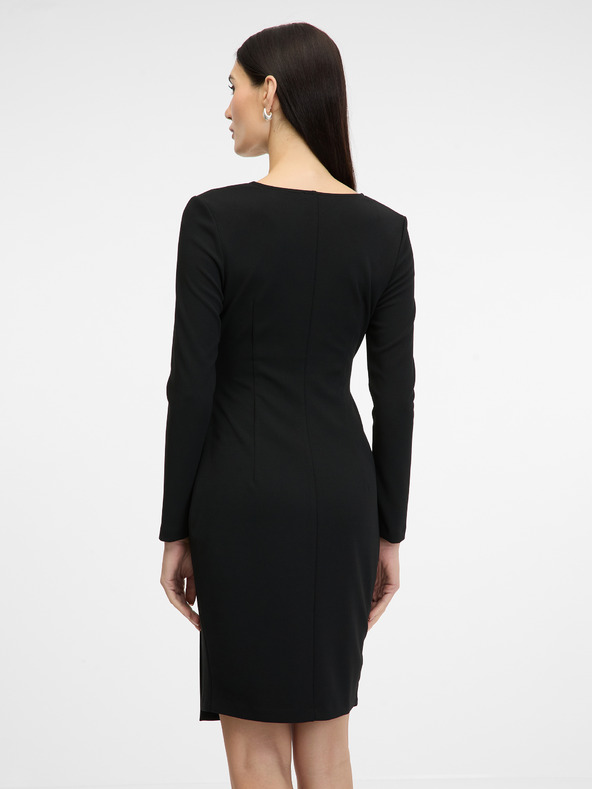 Orsay Crna ženska haljina do koljena ORSAY