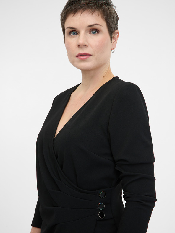 Orsay Crna ženska haljina do koljena ORSAY