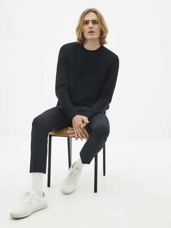 Celio Tamnoplavi vuneni osnovni džemper Celio Semerirond