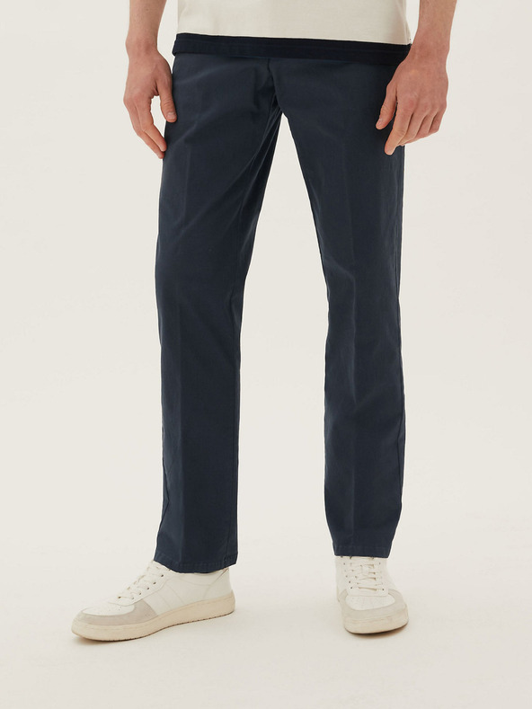 Marks & Spencer Marks & Spencer tamnoplavi rastezljivi chino hlače redovnog kroja