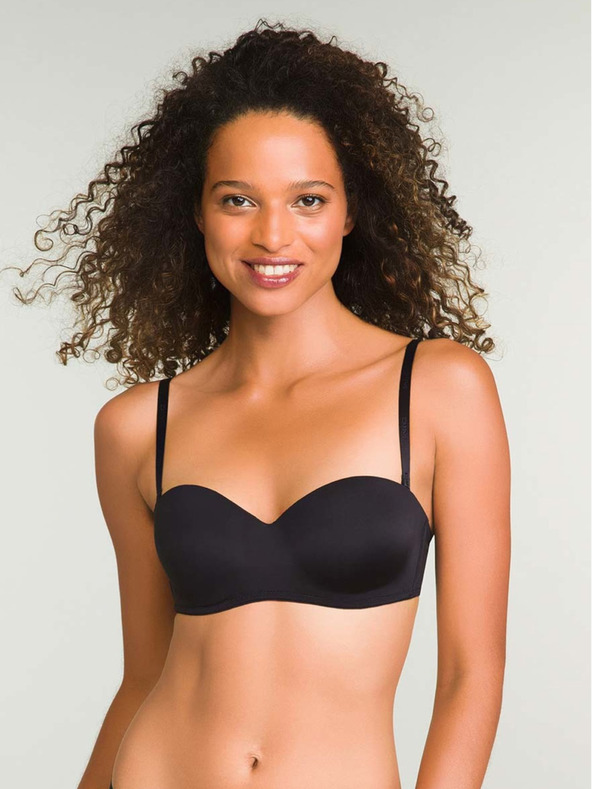 DIM Crni ženski grudnjak s žicom Dim WIREFREE STRAPLESS BRA