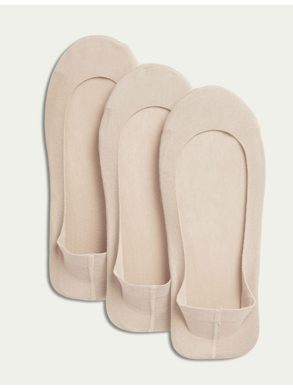Marks & Spencer Marks & Spencer bež visoke pamučne niske potpetice 3 para