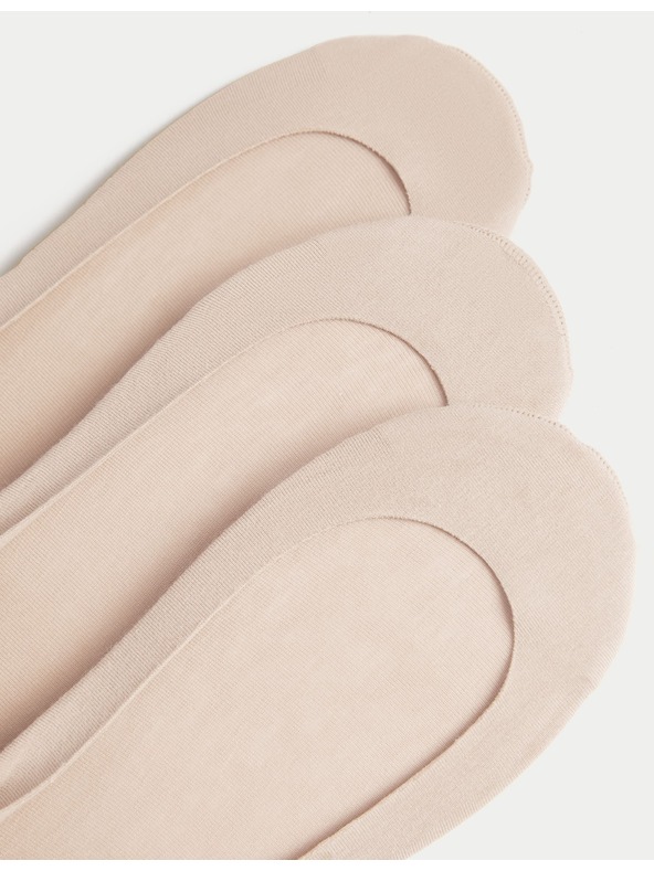 Marks & Spencer Marks & Spencer bež visoke pamučne niske potpetice 3 para