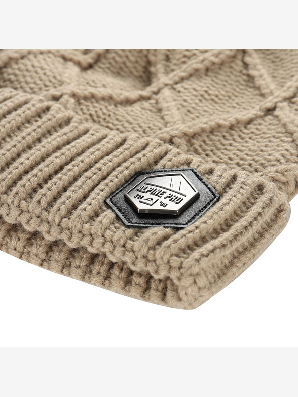 ALPINE PRO Zimska kapa s pomponom ALPINE PRO GODERE bijeli papar