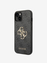 Guess Stražnja maska ​​Guess PU 4G s metalnim logotipom za iPhone 15 siva