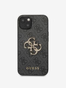 Guess PU 4G Metal Logo Zadní Kryt pro iPhone 13 Grey Etui za telefon