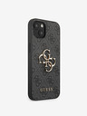 Guess PU 4G Metal Logo Zadní Kryt pro iPhone 13 Grey Etui za telefon