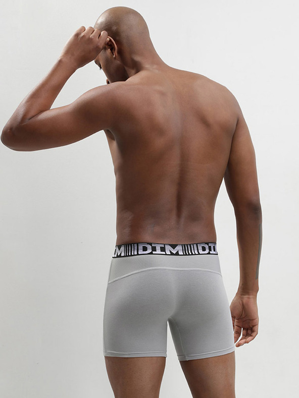 DIM Set od dvije muške sportske boksačice u sivoj i crnoj boji Dim 3D FLEX AIR LONG BOXER