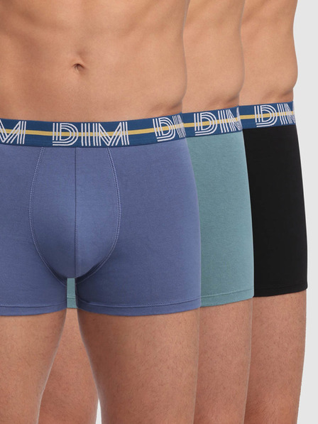 DIM Set od tri muške bokserice u sivoj, svijetlo plavoj i crnoj boji Dim POWERFUL BOXERS