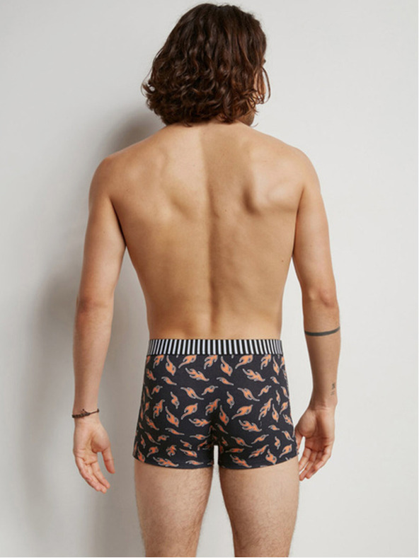 DIM Komplet od tri muške bokserice u crnoj i narančastoj boji Dim Vibes Boxer