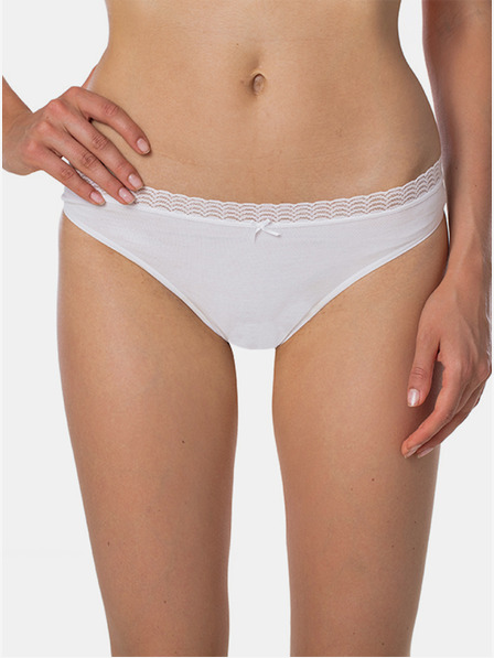 Bellinda Bijele ženske gaćice s čipkastim detaljem Bellinda FANCY COTTON MINISLIP