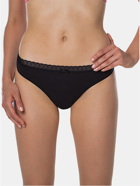 Bellinda Crne ženske gaćice s detaljima od čipke Bellinda FANCY COTTON MINISLIP