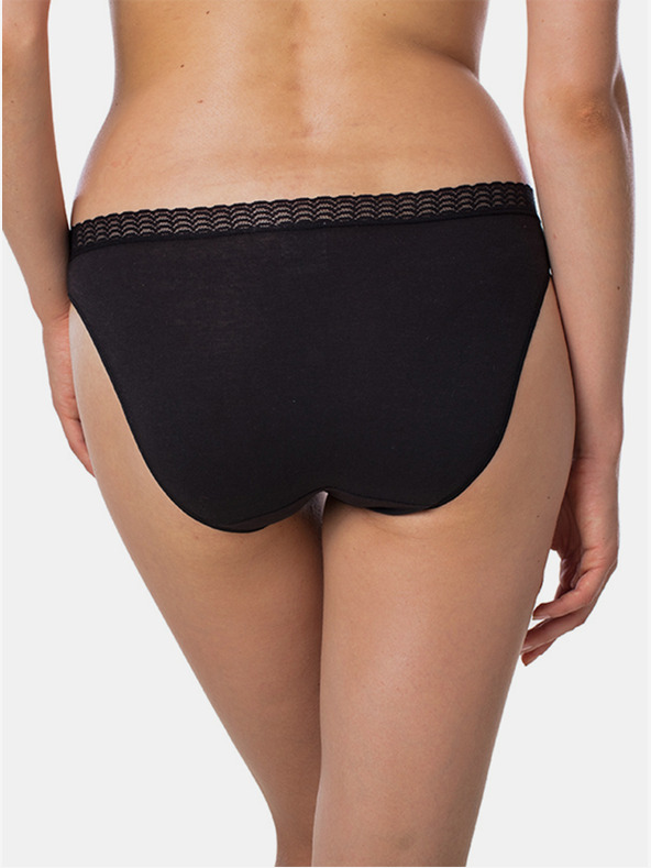 Bellinda Crne ženske gaćice s detaljima od čipke Bellinda FANCY COTTON MINISLIP