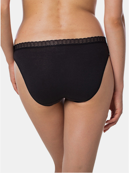 Bellinda Crne ženske gaćice s detaljima od čipke Bellinda FANCY COTTON MINISLIP