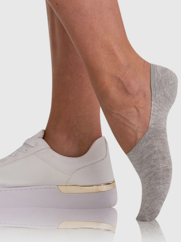 Bellinda Sive ženske bambusove vrlo niske čarape BELLINDA Bambus Footie