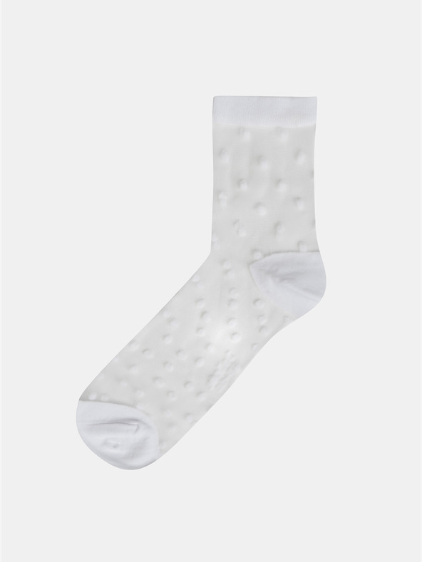 Bellinda Bijele ženske najlonske čarape na točke Bellinda TRENDY SOCKS