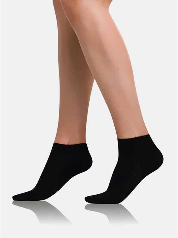Bellinda Crne ženske gležnjače Bellinda BAMBUS AIR LADIES IN-SHOE SOCKS