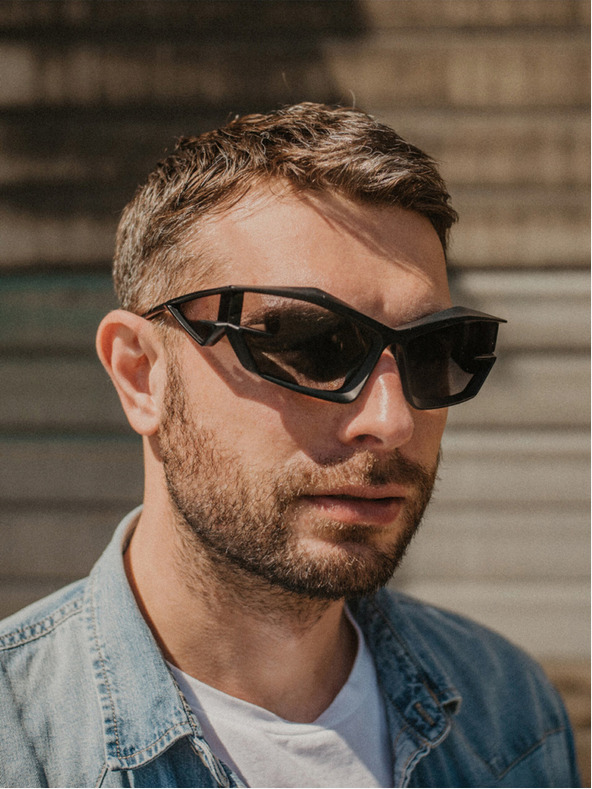 VEYREY VeyRey Unisex futurističke sunčane naočale Calictor crne univerzalne