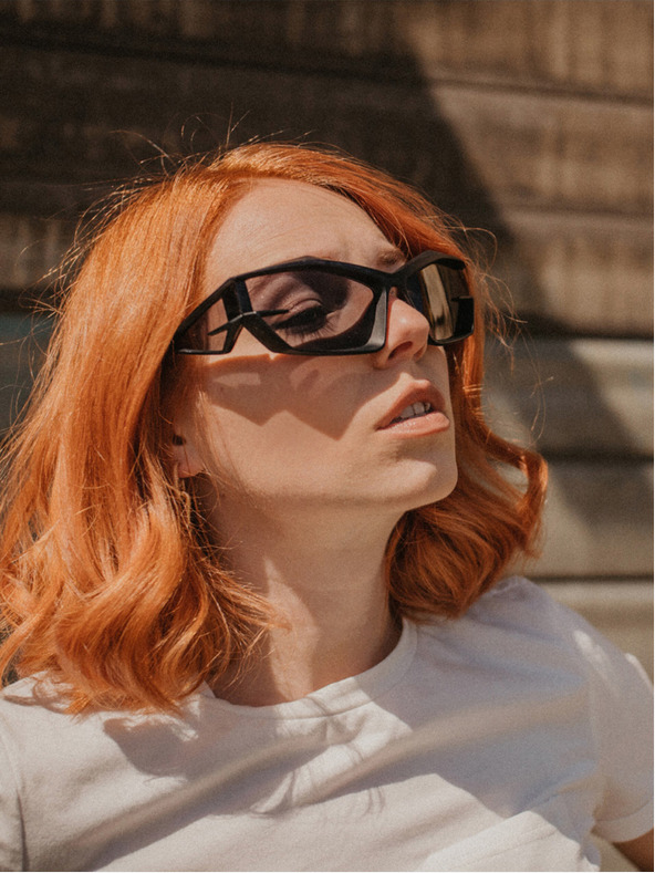 VEYREY VeyRey Unisex futurističke sunčane naočale Calictor crne univerzalne