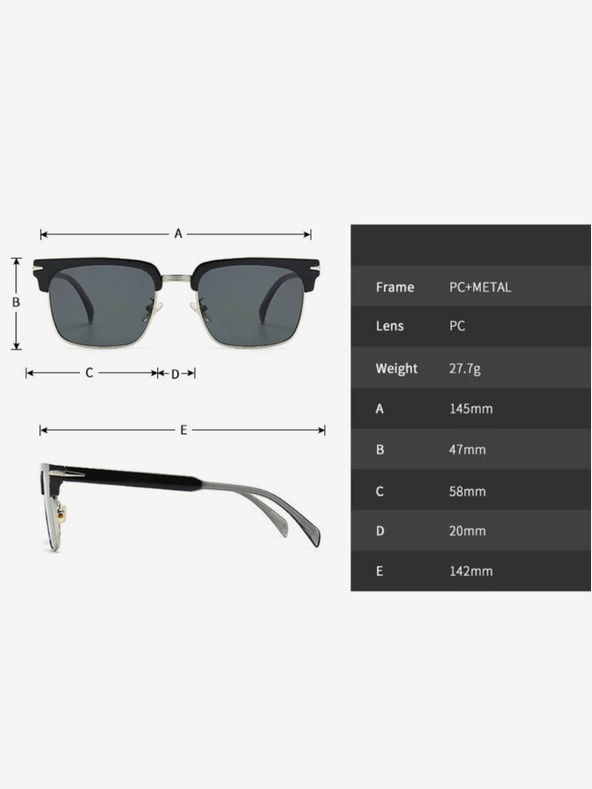 VEYREY VeyRey Beckham Stitch crne polarizirane sunčane naočale