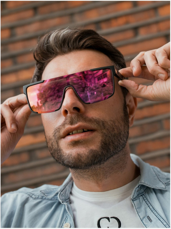 VEYREY VeyRey sunčane naočale Eltuk polarizirane poluokvirne ljubičaste leće univerzalne