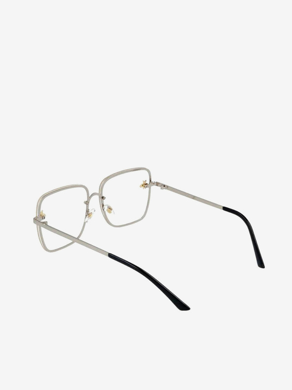 VEYREY VeyRey Blue Light Blocking Glasses Guith Square Silver Universal