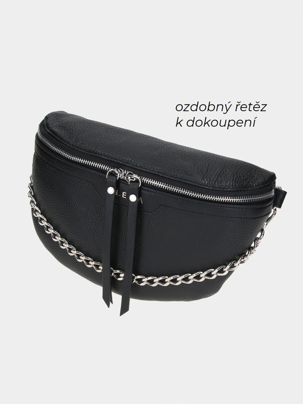 Elega Crna ženska kožna torbica oko struka ELEGA Festy
