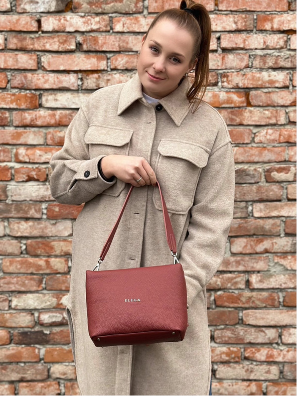 Elega Elega Fluffy crvena ženska kožna torbica