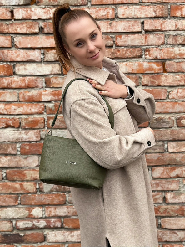 Elega Zelena ženska kožna torbica Elega Fluffy