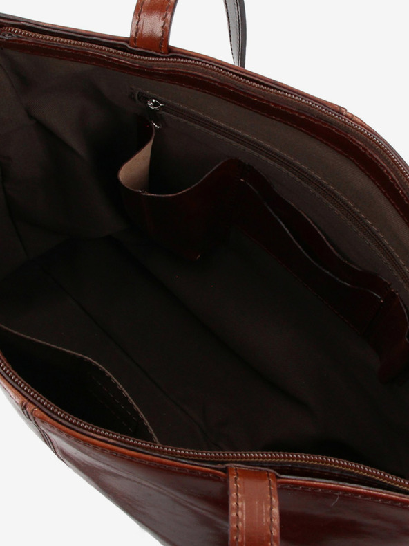 Elega Tamno smeđa ženska kožna torbica ELEGA Melanie