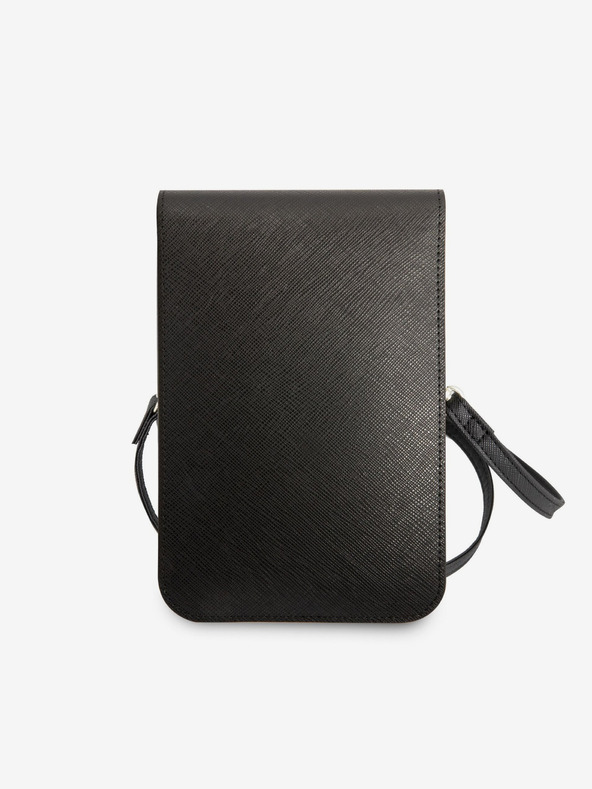 Guess Guess PU Saffiano trokutasta telefonska torba s logotipom, crna