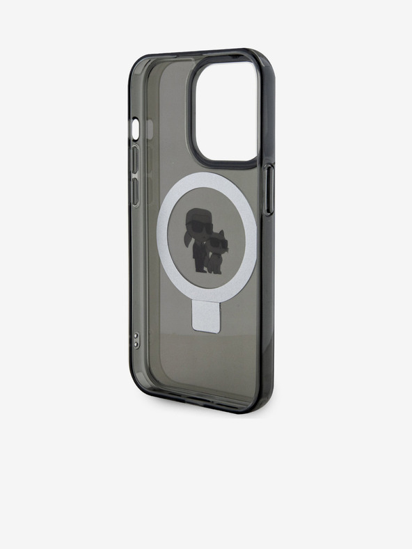 Karl Lagerfeld Ringstand Karl and Choupette MagSafe stražnja maska ​​za iPhone 15 Pro Max crna Karl Lagerfeld
