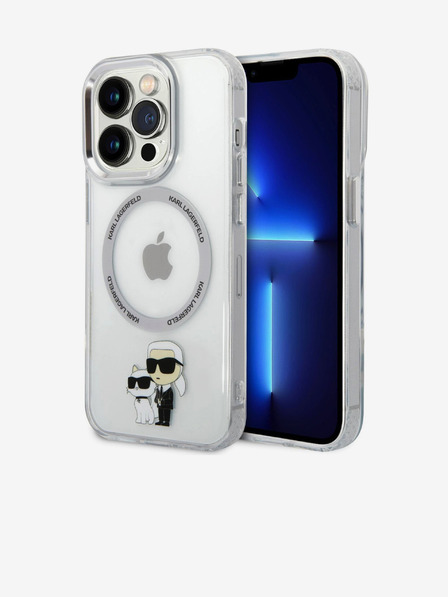 Karl Lagerfeld IML Karl and Choupette NFT MagSafe stražnja maska ​​za iPhone 15 Pro prozirna Karl Lagerfeld