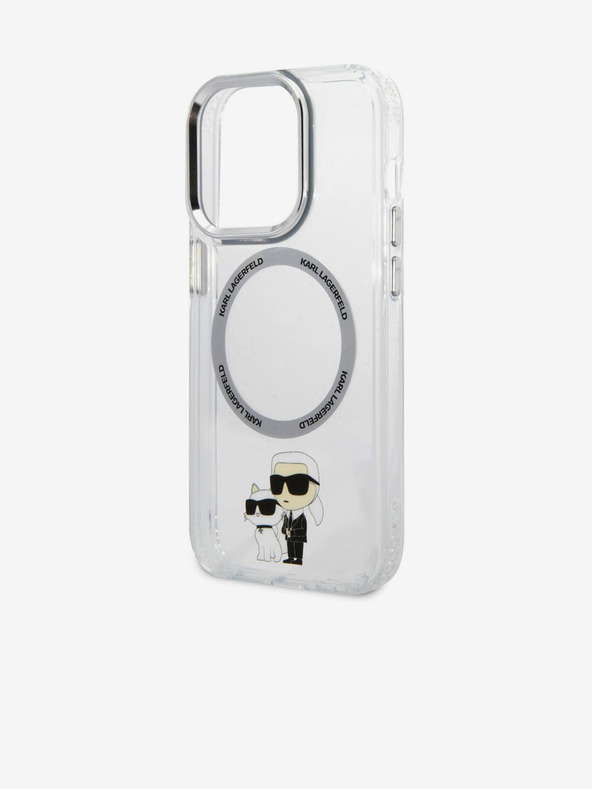 Karl Lagerfeld IML Karl and Choupette NFT MagSafe stražnja maska ​​za iPhone 15 Pro prozirna Karl Lagerfeld
