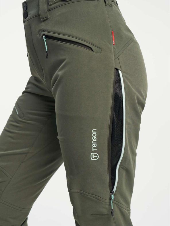 Tenson ženske skijaške alpske softshell hlače TENSON Touring Softshell Pant W tamno kaki