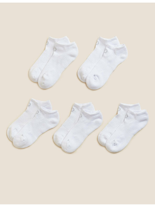 Marks & Spencer Marks & Spencer Trainer Liners™ set od pet pari ženskih sportskih čarapa u bijeloj boji